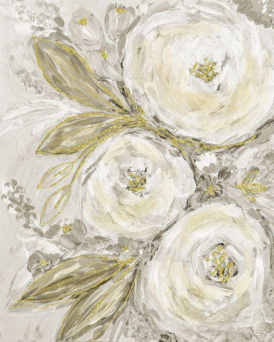 Glitter Garden No. 3 White Modern Wood Framed Art Print with Double Matting by Murdock, Ramona