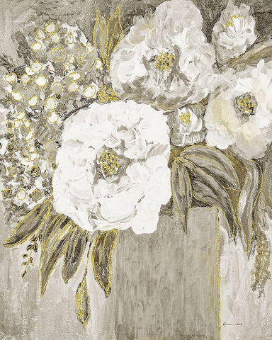 Golden Age Floral II White Modern Wood Framed Art Print with Double Matting by Murdock, Ramona