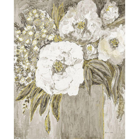 Golden Age Floral II Black Modern Wood Framed Art Print by Murdock, Ramona