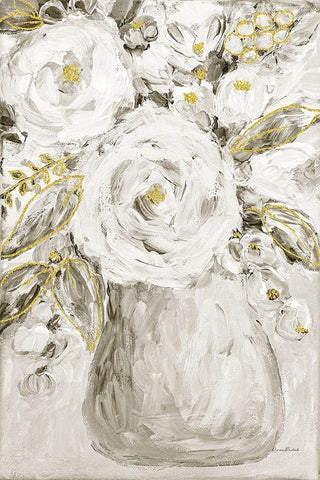 Golden Age Floral IV White Modern Wood Framed Art Print with Double Matting by Murdock, Ramona