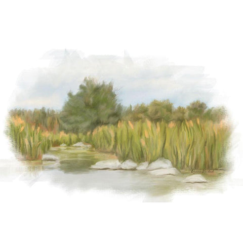 Marshy Wetlands I Black Modern Wood Framed Art Print with Double Matting by Murdock, Ramona