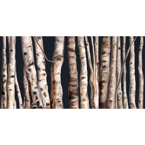Birch Grove III Black Modern Wood Framed Art Print with Double Matting by Murdock, Ramona