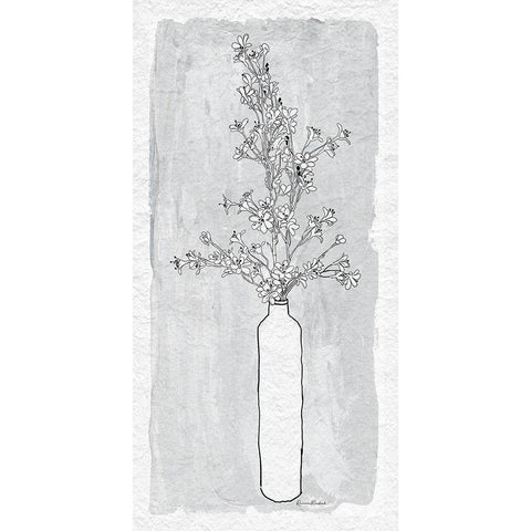 Dogwood Branch White Modern Wood Framed Art Print by Murdock, Ramona