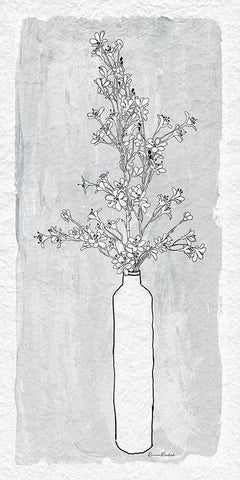 Dogwood Branch Black Ornate Wood Framed Art Print with Double Matting by Murdock, Ramona