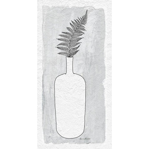 Fern in Vase I White Modern Wood Framed Art Print by Murdock, Ramona