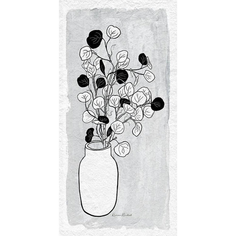 Ginkgo Branches Black Modern Wood Framed Art Print with Double Matting by Murdock, Ramona