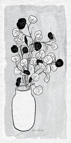 Ginkgo Branches White Modern Wood Framed Art Print with Double Matting by Murdock, Ramona