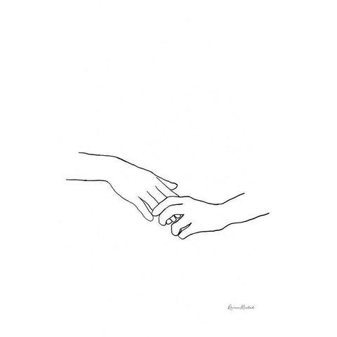 Caring Hands Black Modern Wood Framed Art Print by Murdock, Ramona