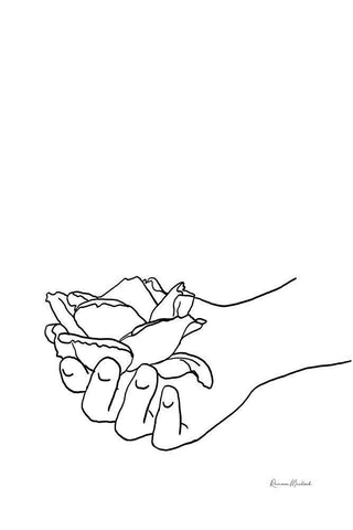 Holding the Rose White Modern Wood Framed Art Print with Double Matting by Murdock, Ramona