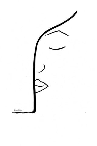 Hiding Faces   White Modern Wood Framed Art Print with Double Matting by Murdock, Ramona