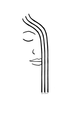 Hiding Faces II White Modern Wood Framed Art Print with Double Matting by Murdock, Ramona