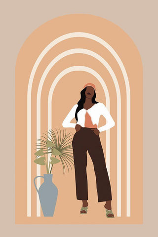 Rainbow Babe White Modern Wood Framed Art Print with Double Matting by Murdock, Ramona