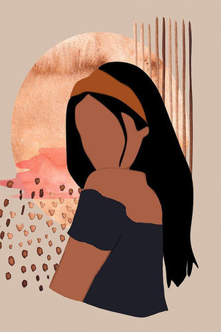 Over the Shoulder White Modern Wood Framed Art Print with Double Matting by Murdock, Ramona