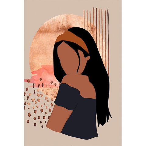 Over the Shoulder Black Modern Wood Framed Art Print by Murdock, Ramona