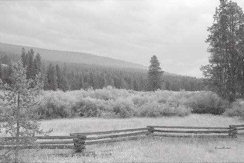 Hazy Montana Morn White Modern Wood Framed Art Print with Double Matting by Murdock, Ramona