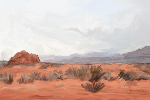 Red Rock No. 1 Black Ornate Wood Framed Art Print with Double Matting by Murdock, Ramona