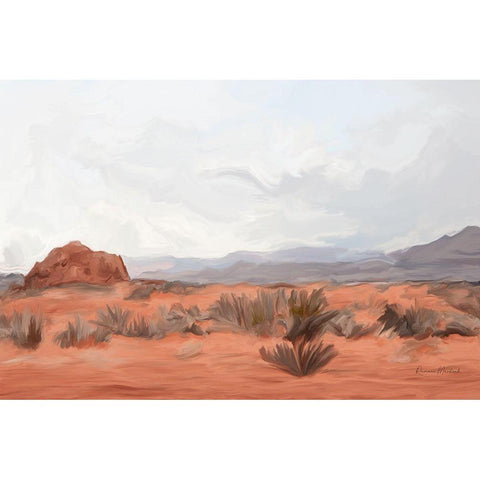Red Rock No. 1 White Modern Wood Framed Art Print by Murdock, Ramona