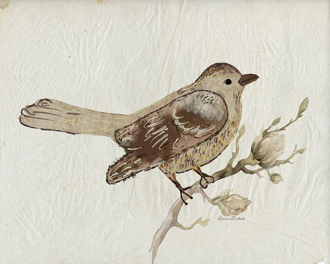 Bird Study No. 3 Black Ornate Wood Framed Art Print with Double Matting by Murdock, Ramona