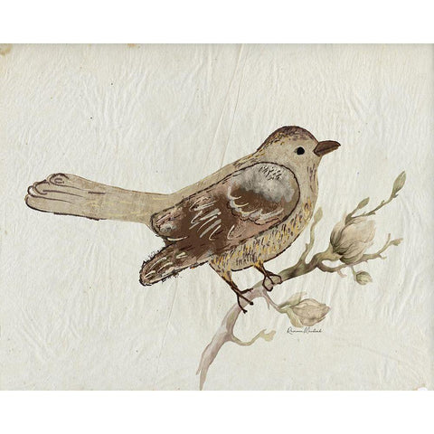 Bird Study No. 3 White Modern Wood Framed Art Print by Murdock, Ramona