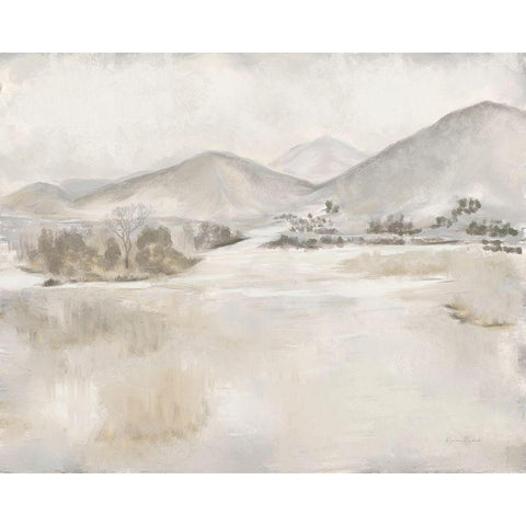 Mountain Marshland White Modern Wood Framed Art Print by Murdock, Ramona