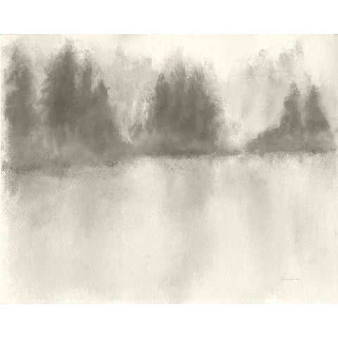 Piney Lake Reflections Black Modern Wood Framed Art Print with Double Matting by Murdock, Ramona