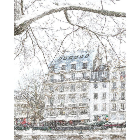 Noel a Paris Black Modern Wood Framed Art Print by Murdock, Ramona