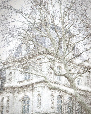 Paris for the Holidays Black Ornate Wood Framed Art Print with Double Matting by Murdock, Ramona