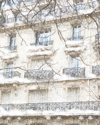 Parisian Holiday White Modern Wood Framed Art Print with Double Matting by Murdock, Ramona