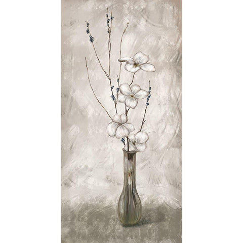 Simplicity Floral Gold Ornate Wood Framed Art Print with Double Matting by Murdock, Ramona