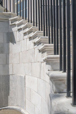 Charleston Marble Steps White Modern Wood Framed Art Print with Double Matting by Murdock, Ramona