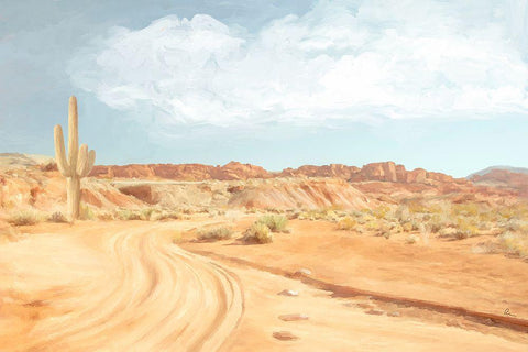 Desert Road Black Ornate Wood Framed Art Print with Double Matting by Murdock, Ramona