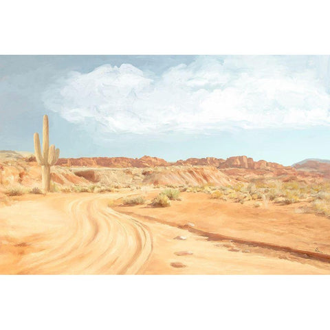Desert Road Black Modern Wood Framed Art Print with Double Matting by Murdock, Ramona