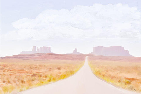 Monument Valley Road II White Modern Wood Framed Art Print with Double Matting by Murdock, Ramona