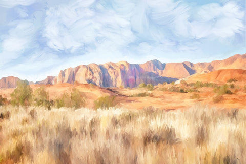 Snow Canyon I White Modern Wood Framed Art Print with Double Matting by Murdock, Ramona