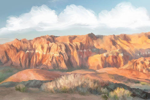 Snow Canyon II Black Ornate Wood Framed Art Print with Double Matting by Murdock, Ramona