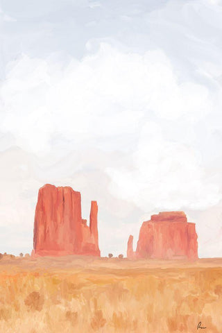 Monument Valley Mittens Black Ornate Wood Framed Art Print with Double Matting by Murdock, Ramona