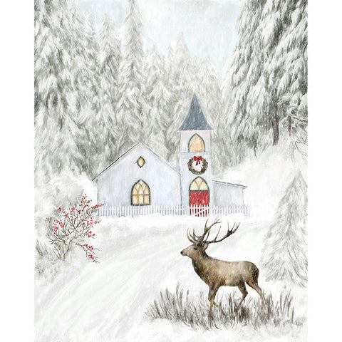 Chapel in the Woods Black Modern Wood Framed Art Print by Murdock, Ramona