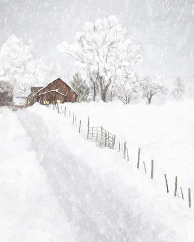 Winter Wonderland II White Modern Wood Framed Art Print with Double Matting by Murdock, Ramona