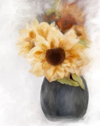 Sunny Flowers Black Ornate Wood Framed Art Print with Double Matting by Murdock, Ramona