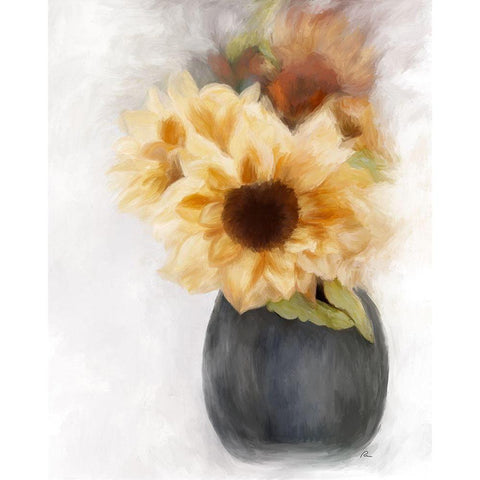 Sunny Flowers White Modern Wood Framed Art Print by Murdock, Ramona