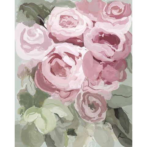 Rosy Roses I White Modern Wood Framed Art Print by Murdock, Ramona