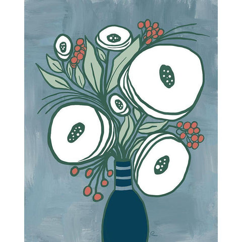 Bold Bouquet II White Modern Wood Framed Art Print by Murdock, Ramona