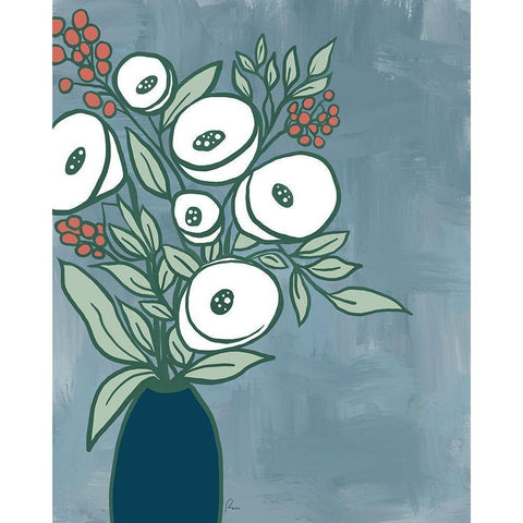 Bold Bouquet III White Modern Wood Framed Art Print by Murdock, Ramona