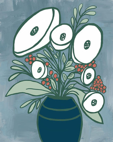 Bold Bouquet IV Black Ornate Wood Framed Art Print with Double Matting by Murdock, Ramona