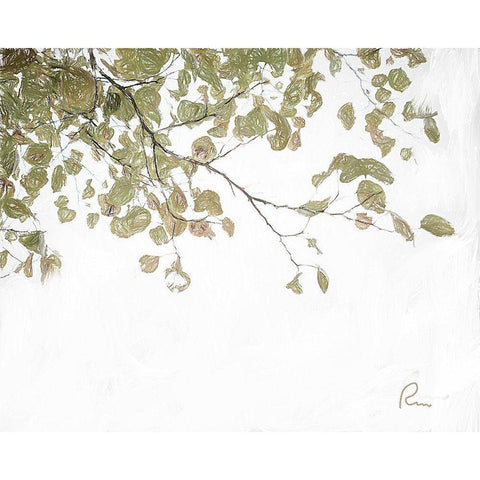 Aspen Leaves III Gold Ornate Wood Framed Art Print with Double Matting by Murdock, Ramona