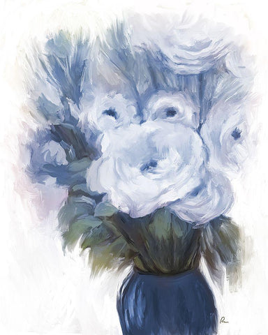 Rose Formality Black Ornate Wood Framed Art Print with Double Matting by Murdock, Ramona