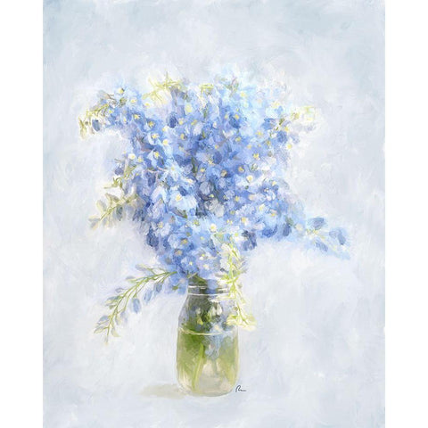 Delphinium Delight I Gold Ornate Wood Framed Art Print with Double Matting by Murdock, Ramona