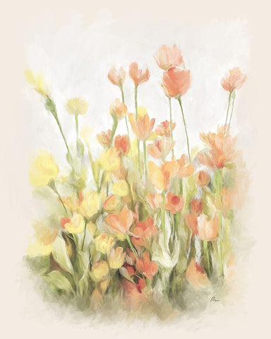 Garden Vignette White Modern Wood Framed Art Print with Double Matting by Murdock, Ramona