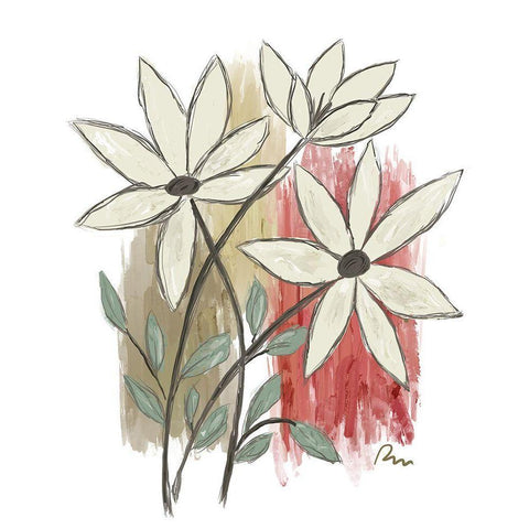 Patchwork Floral II Black Modern Wood Framed Art Print by Murdock, Ramona