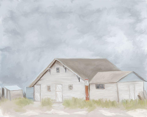 Grandpas Barn White Modern Wood Framed Art Print with Double Matting by Murdock, Ramona